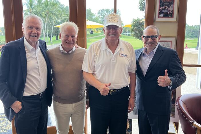 Actor Jon Voight, his advisor and CEO of SP Media Group Steven Paul, President Trump, and SP Media Group/Atlas Comics president Scott Karol met at Mar-a-Lago over the weekend.
