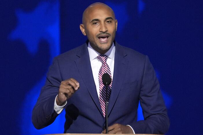 Shomari Figures, speaking here at the Democratic National Convention on August 22, 2024, would win Alabama's 2nd Congressional District to become the state's second Black elected U.S. House member. The federal courts redrew the state's congressional map after determining the Republican-controlled state legislature failed to create a new district in 2023 that would give Black voters an opportunity to elect a candidate of their choice.