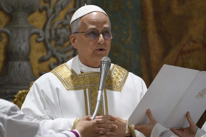 Newly elected Pope Leo XIV concelebrates Mass with the College of Cardinals inside the Sistine Chapel at the Vatican the day after his election as 267th pontiff of the Roman Catholic Church, Friday.