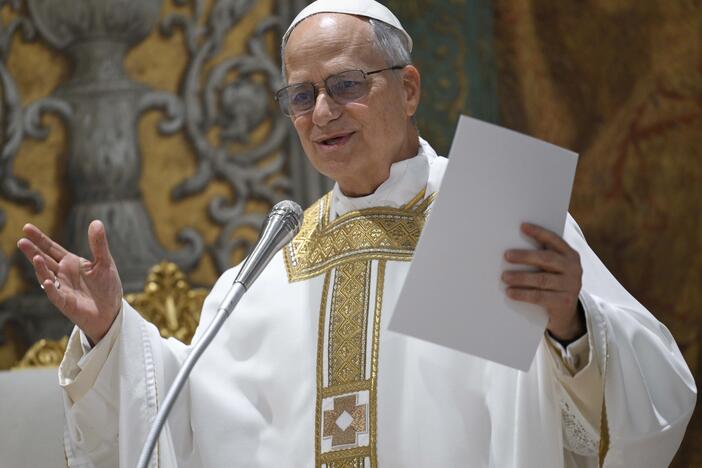 Pope Leo XIV concelebrates Mass with the College of Cardinals inside the Sistine Chapel on Friday, the day after his election.