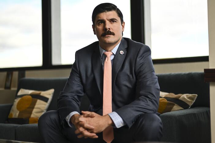 Commissioner Richard Trumka Jr. is photographed at the Consumer Product Safety Commission on Jan. 20, 2023, in Bethesda, Md. He has vowed to fight President Trump's firing of him from his post on the commission.