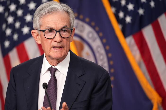 Federal Reserve Chair Jerome Powell speaks during a news conference following a Federal Open Market Committee meeting at the William McChesney Martin Jr. Federal Reserve Board Building on May 7 in Washington, D.C.