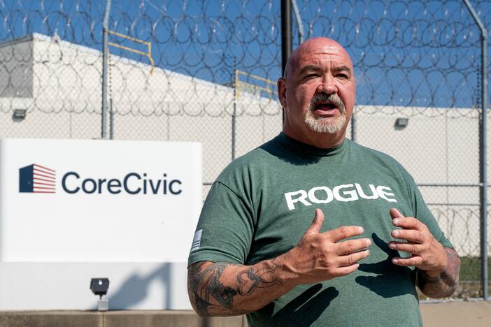 William Rogers worked as a correctional officer at CoreCivic from 2016 to 2020. He's a vocal critic of the plan to reopen the facility as an immigrant detention center.