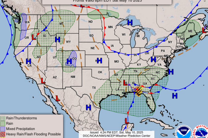 National forecast chart from the National Oceanic and Atmospheric Administration.
