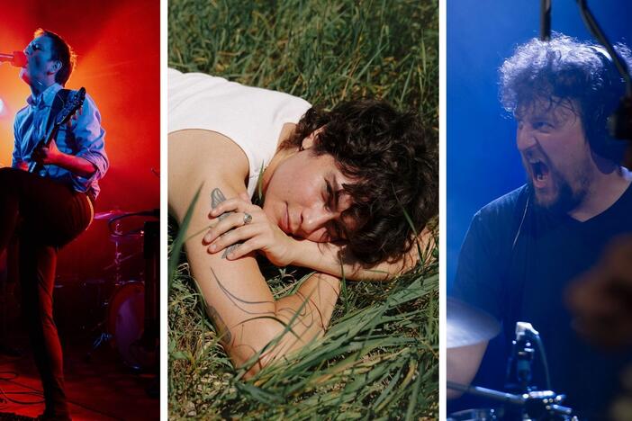 Musical artists Trupa Trupa (left) Bells Larsen (middle), Alex Bernath (right) are all reconsidering the benefits of touring in the United States.<br>