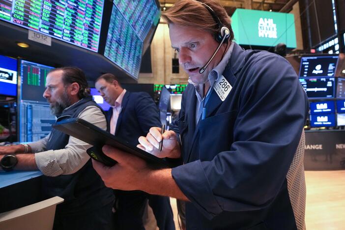 Traders work on the floor of the New York Stock Exchange at the opening bell on Thursday in New York City. Stocks surged on Monday after China and the U.S. clinched a temporary deal on tariffs.