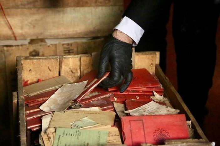 Documents unearthed from wooden crates in the basement of Argentina's top court included Nazi notebooks, photographs and postcards.