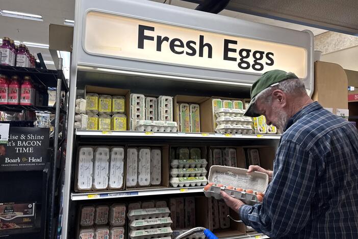 Egg prices declined last month as egg producers began to recover from a lengthy battle with avian flu.  Retail egg prices fell 12.7% between March and April but are still more than 49% higher than in April of last year.