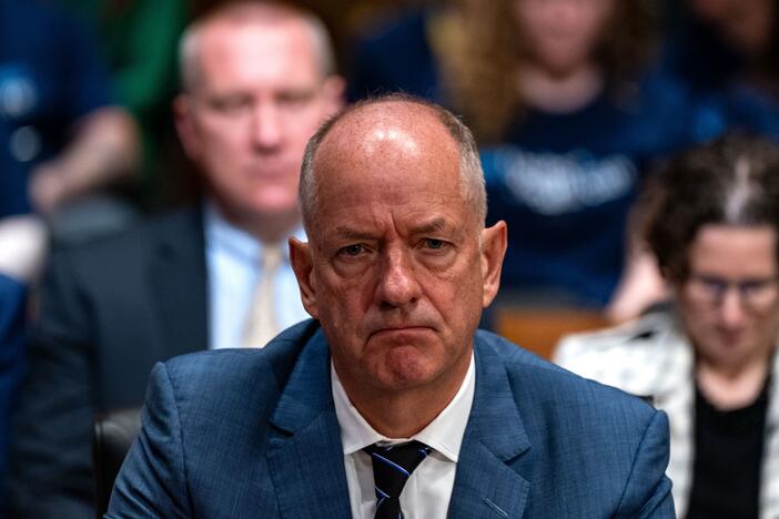 Former UnitedHealth CEO Andrew Witty testifies before the Senate Finance Committee in May 2024, over a massive data breach at his company's Change Healthcare. UnitedHealth's business and reputational problems have mounted since then, and Witty resigned "for personal reasons" on Tuesday. (Photo by Kent Nishimura/Getty Images)