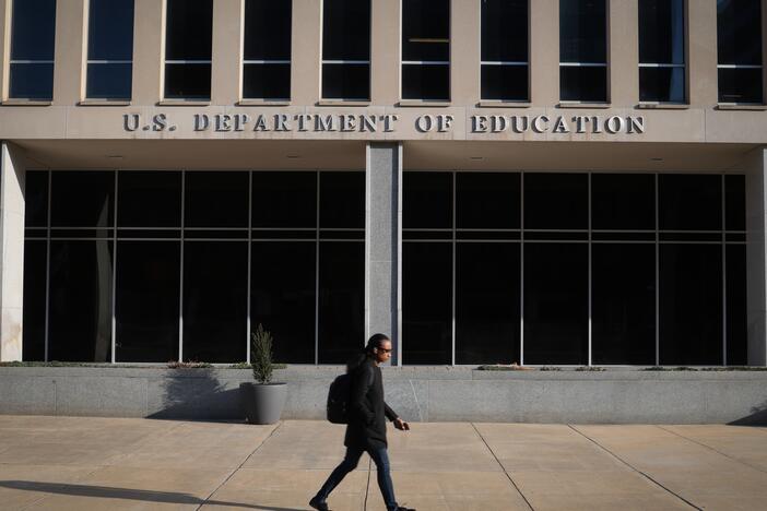 WASHINGTON, DC - MARCH 12: The headquarters of the Department of Education are shown March 12, 2025 in Washington, DC. The Department of Education announced yesterday that it will reduce its staff by nearly 50 percent, leaving the department with 2,183 workers, a reduction from 4,133 when U.S. President Donald Trump took office for his second term. (Photo by Win McNamee/Getty Images)