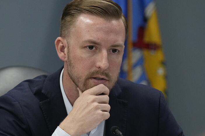 Oklahoma Superintendent of Public Instruction Ryan Walters, seen here in 2023, has championed the new state education standards that include instructions for students to "identify discrepancies in 2020 election results."