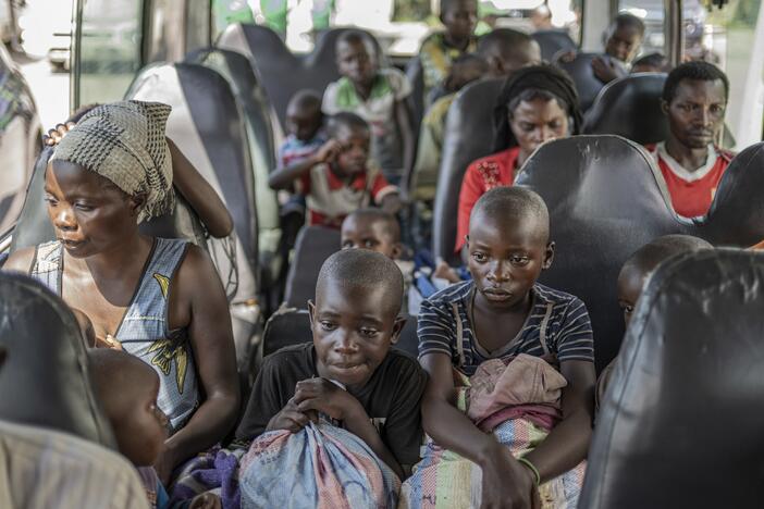Hundreds of Rwandan refugees who were living in eastern Congo since the 1994 Rwanda genocide are repatriated by bus from Goma, Democratic Republic of the Congo, on Saturday, May 17, 2025.