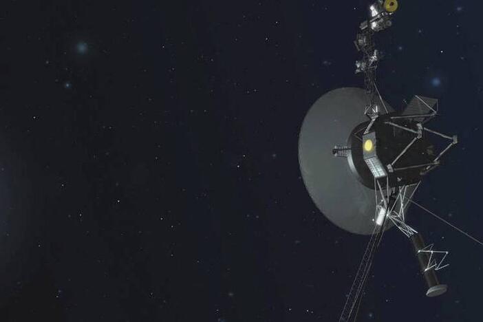 An illustration provided by NASA depicts Voyager 1, the most distant spacecraft from Earth.