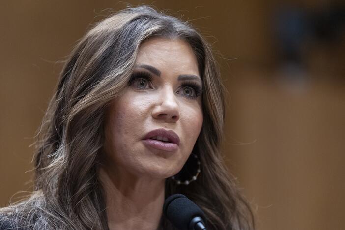 Homeland Security Secretary Kristi Noem testifies before a Senate Committee on Homeland Security and Governmental Affairs hearing on Capitol Hill, Tuesday, May 20, 2025, in Washington.