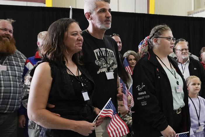 Afrikaner refugees from South Africa arrive, Monday, May 12, at Dulles International Airport in Dulles, Va.