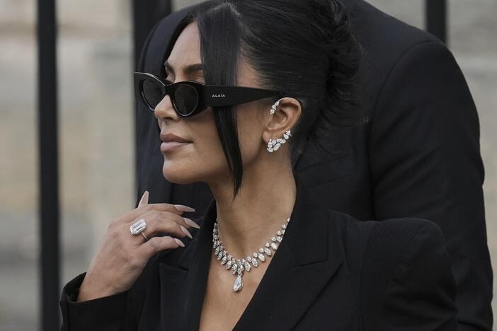 Kim Kardashian leaves the justice palace after testifying, regarding a robbery of millions of dollars in jewels from her Paris hotel room in 2016, in Paris, Tuesday, May 13, 2025.