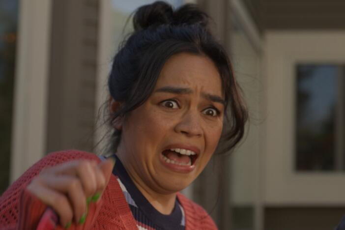 Final Destination is a horror franchise that laughs at death. Above, Kaitlyn Santa Juana, left, and Rya Kihlstedt in the latest installment, <em>Final Destination Bloodlines.</em>