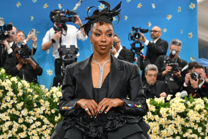 US actress Ego Nwodim arrives for the 2025 Met Gala at the Metropolitan Museum of Art on May 5, 2025, in New York. The Gala raises money for the Metropolitan Museum of Art's Costume Institute. The 2025 Met Gala is themed "Tailored for You," aligning with the Costume Institute's exhibition, "Superfine: Tailoring Black Style," set to open to the public on May 10. (Photo by ANGELA WEISS / AFP) (Photo by ANGELA WEISS/AFP via Getty Images)
