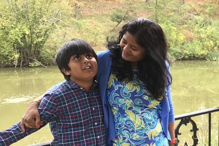 Tulika Prasad and her son, Vedant, in 2016.