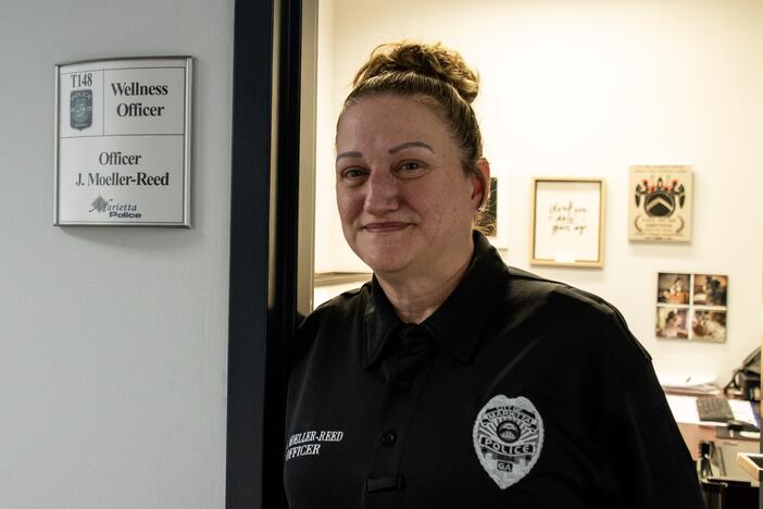 Jonnie Moeller-Reed is the wellness officer at the Marietta Police Department in suburban Atlanta. In her role, she oversees programs that build resiliency and help cops who struggle with stress, burnout and trauma.