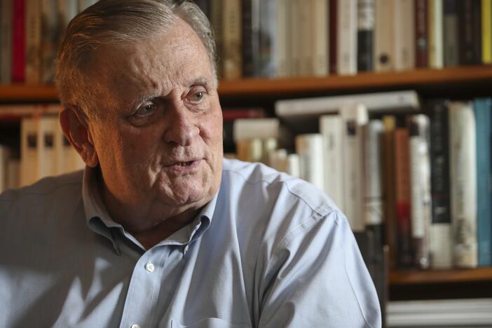 Edmund White at his home in 2019.