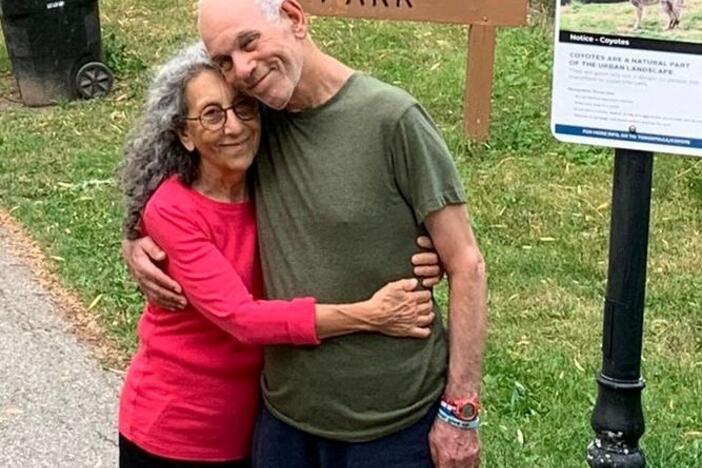 Judi Weinstein Haggai and Gad Haggai were kidnapped in the deadly Oct. 7, 2023, Hamas-led attack and later declared dead by the Israeli authorities. Here they are pictured at an unknown location in this undated photo provided by the Hostages and Missing Families Forum. The Israeli military said it recovered their bodies Thursday.