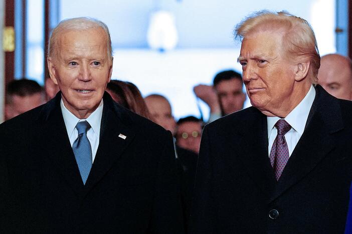 Then-President Joe Biden and President-elect Trump arrive for Trump's inauguration ceremony in January. Trump said Wednesday he had commissioned an investigation into his predecessor's administration.