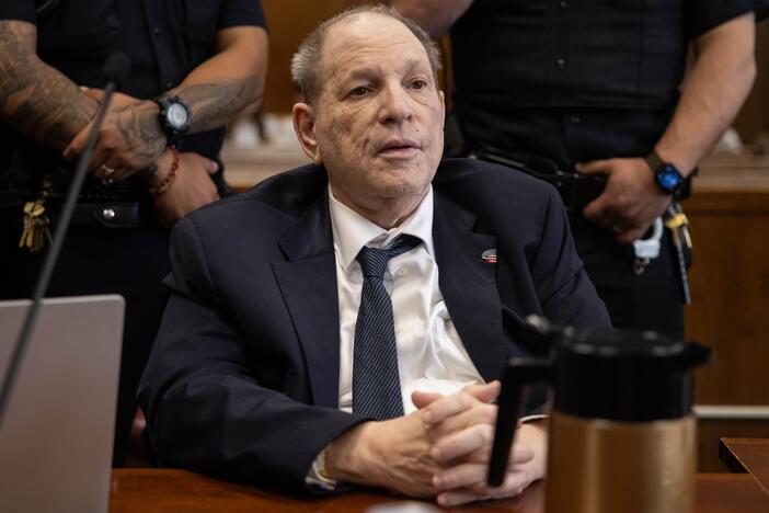 Former film producer Harvey Weinstein appears in criminal court in Manhattan on May 30, 2025.