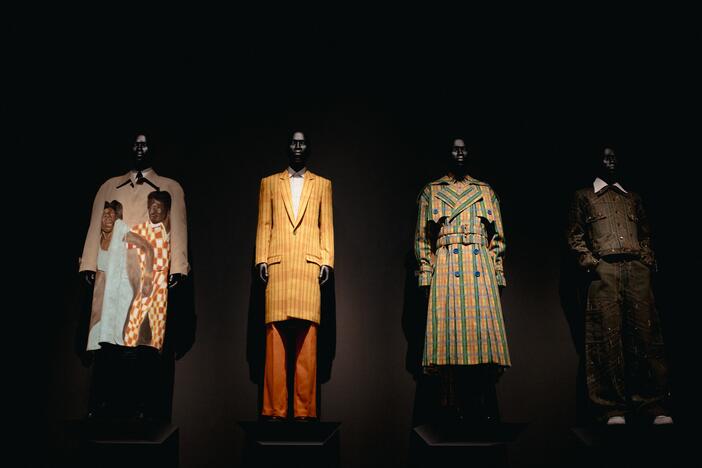 The current exhibition at New York's Metropolitan Museum of Art, "Superfine: Tailoring Black Style" is organized into 12 conceptual and chronological groupings. On display here is the "Heritage" category blending African dress with Western tailoring traditions.