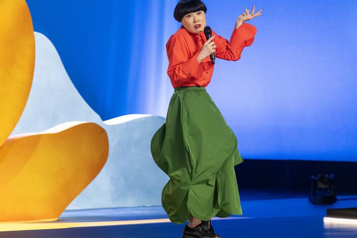 "I love looking like an art gallery owner," Atsuko Okatsuka says of her eye-catching style.