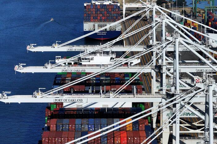 Cargo traffic at the Port of Oakland has slowed since President Trump imposed worldwide tariffs in April.