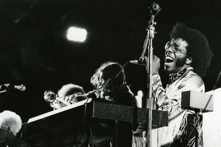 The Family Stone performs at Harvard Stadium in 1969.