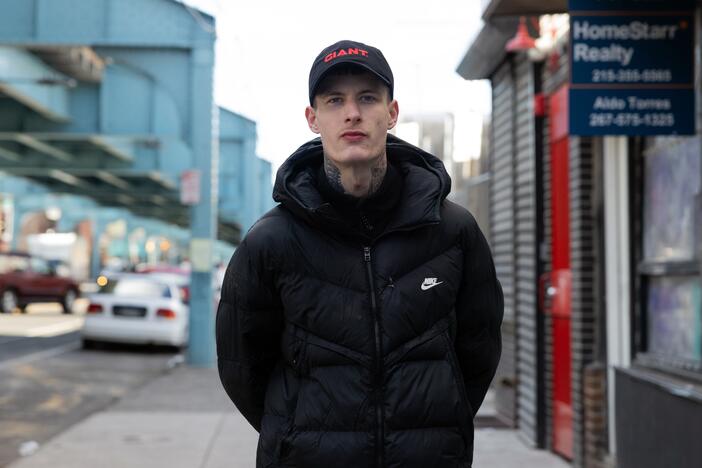 Justin Carlyle, age 23, photographed on the street in Kensington, a neighborhood of Philadelphia, has lived with addiction to fentanyl and other drugs for a decade. After a decade when overdoses devastated young Americans, drug deaths among people in the U.S. under age 35 are plummeting. The shift is saving thousands of young lives every year.