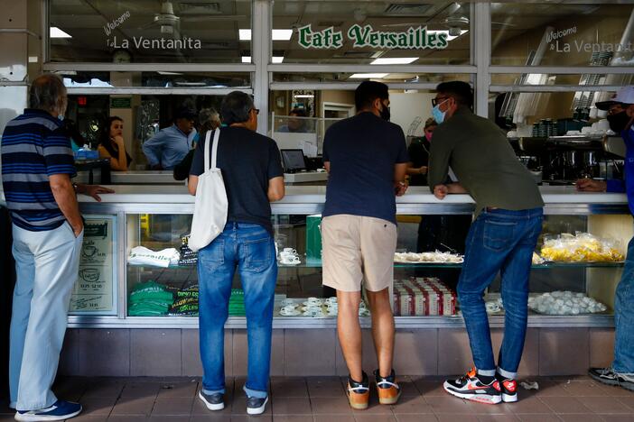 "Ventanitas" are popular spots where Cuban-Americans and others in Miami gather for coffee and conversation.<br>