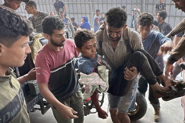 Palestinians are brought to Nasser hospital in Khan Younis after being wounded or killed by Israeli forces while they tried to get food on Tuesday.