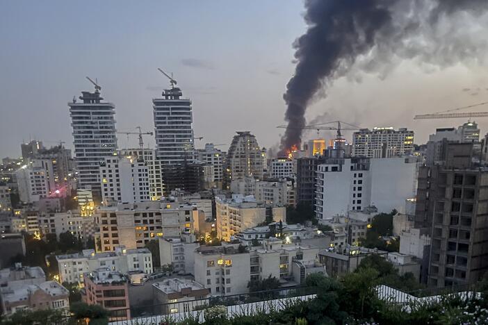 Smoke rises from the rubble of an Iranian state media building in Tehran after an Israeli airstrike on June 16, 2025. The strike, which Israel confirmed targeted "terror-linked propaganda infrastructure," marks a further escalation in regional tensions.