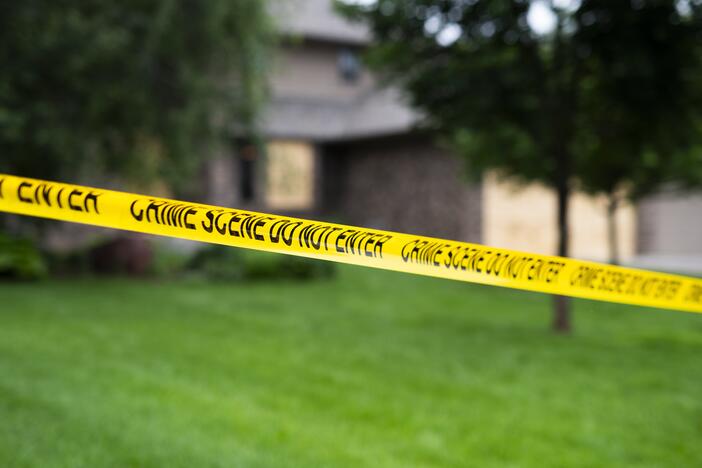 Police tape is strung outside the home of State Rep. Melissa Hortman on June 15 in Brooklyn Park, Minn. Hortman and her husband, Mark Hortman, were shot and killed this month in what officials are describing as a political assassination.