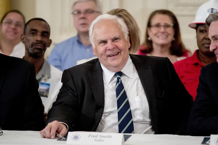 FedEx CEO Fred Smith appears at a signing ceremony where President Donald Trump signed an Executive Order that establishes a National Council for the American Worker in the East Room of the White House, Thursday, July 19, 2018, in Washington.
