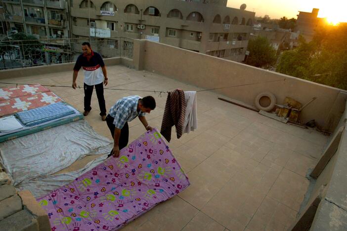 Heat makes it harder to sleep. In Baghdad, some neighbors set up mattresses on their roof to find a cool sleeping spot. A new study finds the risk of sleep apnea goes up along with temperatures.