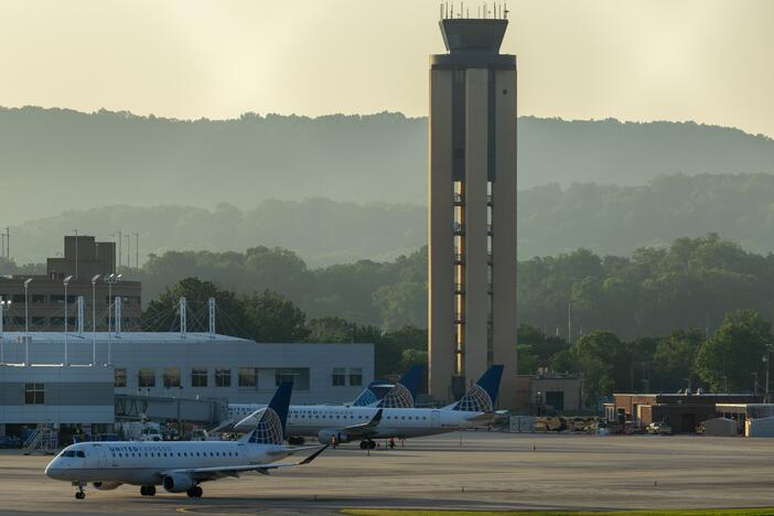 The air traffic control tower at Birmingham-Shuttlesworth International Airport in Birmingham, Ala. on June 21, 2025. Following a spate of technical outages and staffing shortages, the Trump administration is focusing on reforming the air traffic control system, including the possibility of privatization.