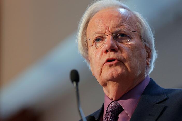 Journalist Bill Moyers moderates the "All Hands on Deck: Perspectives from Higher Education, Government, Philanthropy and Business" panel during the TIME Summit On Higher Education in New York City on Oct. 18, 2012.
