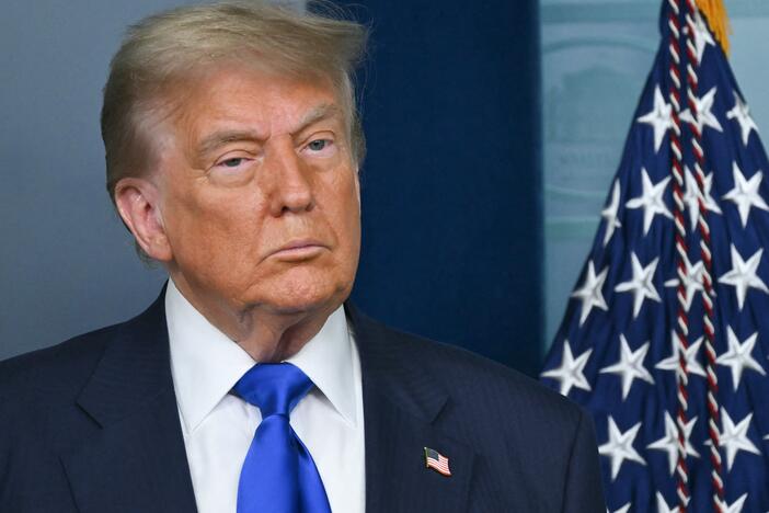 President Trump looks on during a news conference in the Brady Briefing Room of the White House on June 27, 2025, in Washington, DC. Trump claimed a "GIANT WIN" on his social media platfom on Friday after the Supreme Court curbed the power of lone federal judges to block executive actions.