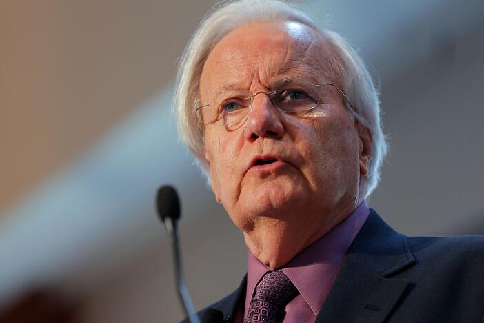 Journalist Bill Moyers moderates the "All Hands on Deck: Perspectives from Higher Education, Government, Philanthropy and Business" panel during the TIME Summit On Higher Education in New York City on Oct. 18, 2012.