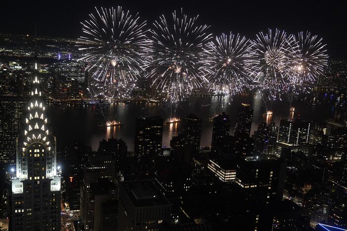 Most fireworks sold in the U.S. are made in China, and they now face tariffs of at least 30%. Pictured are the Fourth of July fireworks in New York City in 2022.