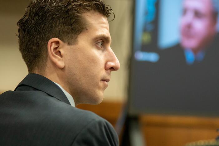 Bryan Koberger listens during a hearing on Oct. 26, 2023, in Moscow, Idaho. Kohberger is poised to agree to a plea deal to avoid going to trial on multiple murder charges in the November 2022 killings of Madison Mogen, 21; Kaylee Goncalves, 21; Xana Kernodle, 20; and Ethan Chapin, 20.
