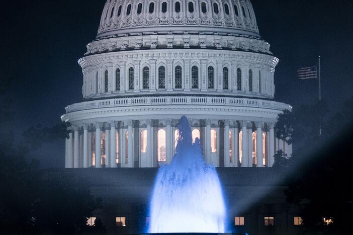 The dome of the U.S. Capitol is shown during overnight votes on July 1 in Washington, D.C. Republican leaders are pushing to get President Donald Trump's so-called "One, Big, Beautiful Bill," Act through Congress and to his desk before the July 4 Independence Day holiday.