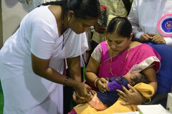 A child receives the DPT vaccine, which protects against diphtheria, tetanus and pertussis, three potentially fatal diseases. A 2017 study assessing this vaccine was cited by RFK Jr. when he announced that the U.S. will halt its funding of Gavi, the Vaccine Alliance, because of concerns about vaccine safety. Vaccine specialists question the validity of the study that he mentioned.