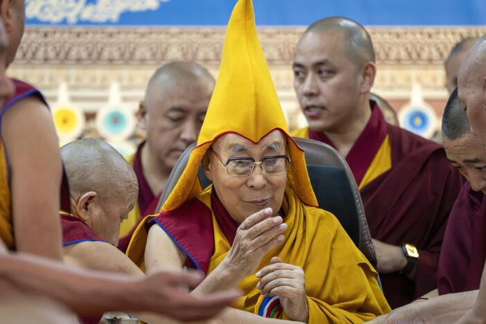 Tibetan spiritual leader the Dalai Lama presides over an event celebrating his 90th birthday in Dharamshala, India.