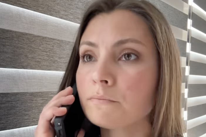 Ukrainian actress Antonina Khyzhniak made a video in response to seeing stock footage of herself used in a White House video. She acts out an imaginary negotiation between herself and President Trump.