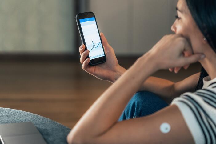 A continuous glucose monitor helps people track their blood sugar spikes and dips.